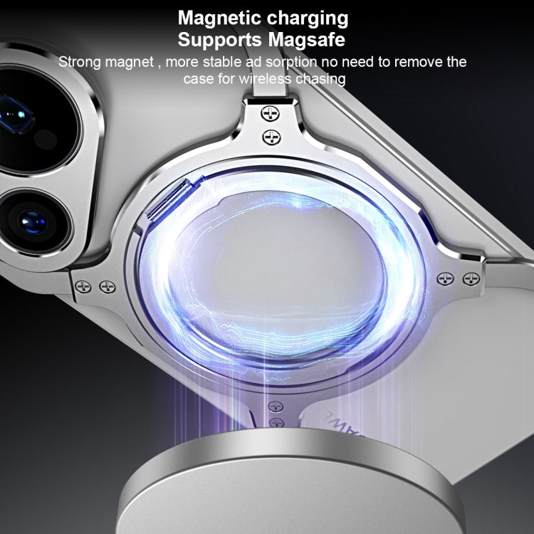 For Huawei Pura 70 Mechanical Arm Borderless MagSafe Holder Metal Phone Case(Black Silver) - Huawei Cases by PMC Jewellery | Online Shopping South Africa | PMC Jewellery | Buy Now Pay Later Mobicred