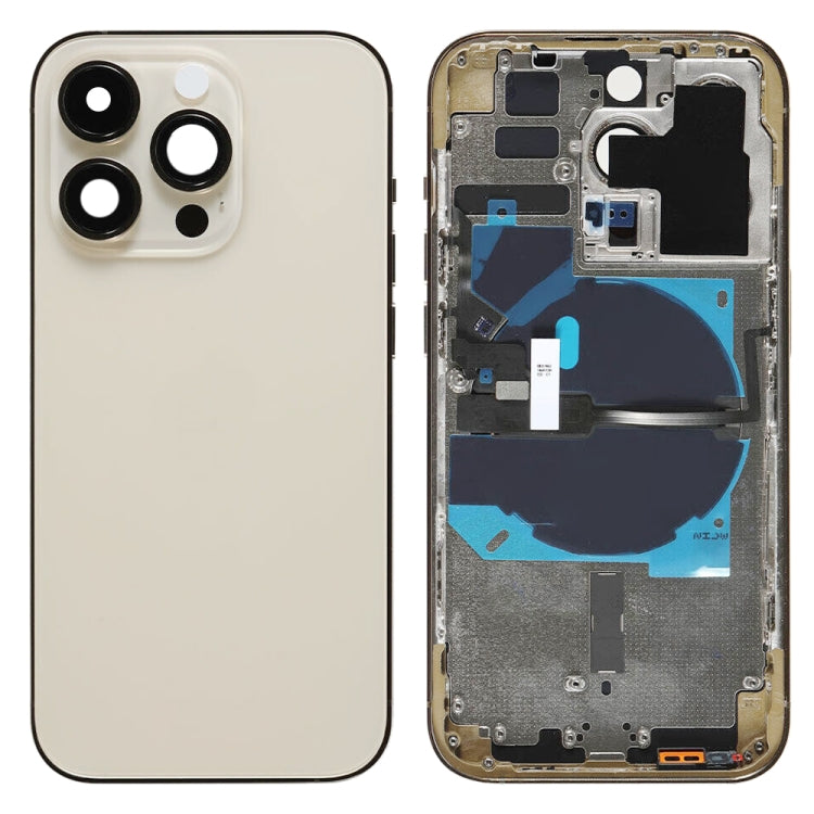 For iPhone 14 Pro Battery Back Cover with Power + Volume Flex Cable + Wireless Charging Module, Version:US Version(Gold) - free shipping - PMC Jewellery - Order now!