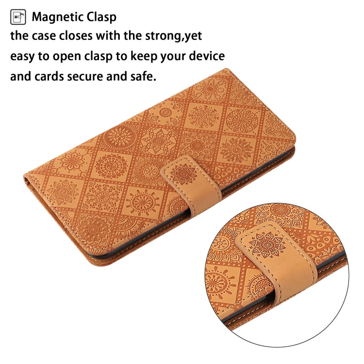 For Samsung Galaxy S25 Ultra 5G Ethnic Style Embossed Pattern Leather Phone Case(Brown) - Galaxy S25 Ultra 5G Cases by PMC Jewellery | Online Shopping South Africa | PMC Jewellery | Buy Now Pay Later Mobicred