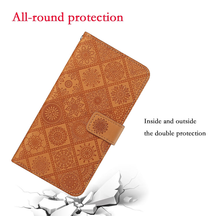 For Samsung Galaxy S25 Ultra 5G Ethnic Style Embossed Pattern Leather Phone Case(Brown) - Galaxy S25 Ultra 5G Cases by PMC Jewellery | Online Shopping South Africa | PMC Jewellery | Buy Now Pay Later Mobicred