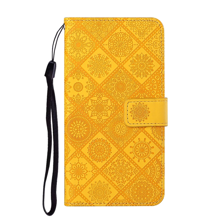 For Samsung Galaxy S25 Ultra 5G Ethnic Style Embossed Pattern Leather Phone Case(Yellow) - free shipping - PMC Jewellery - Order now!