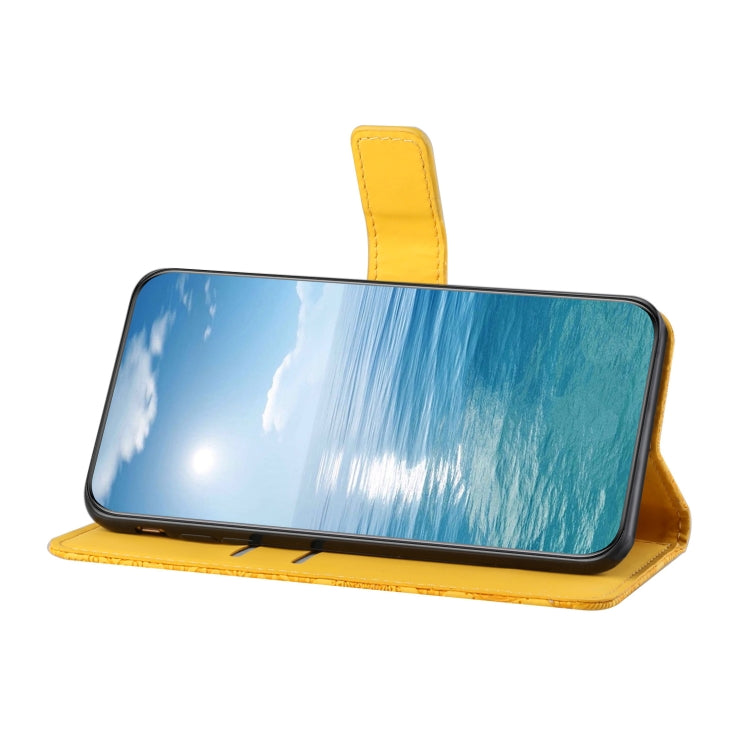 For Samsung Galaxy S25 Ultra 5G Ethnic Style Embossed Pattern Leather Phone Case(Yellow) - free shipping - PMC Jewellery - Order now!