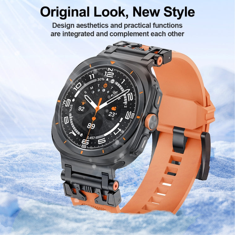 For Samsung Galaxy Watch UItra 47mm Armor TPU Sports Watch Band(Orange Silver) - free shipping - PMC TechLife - Order now!