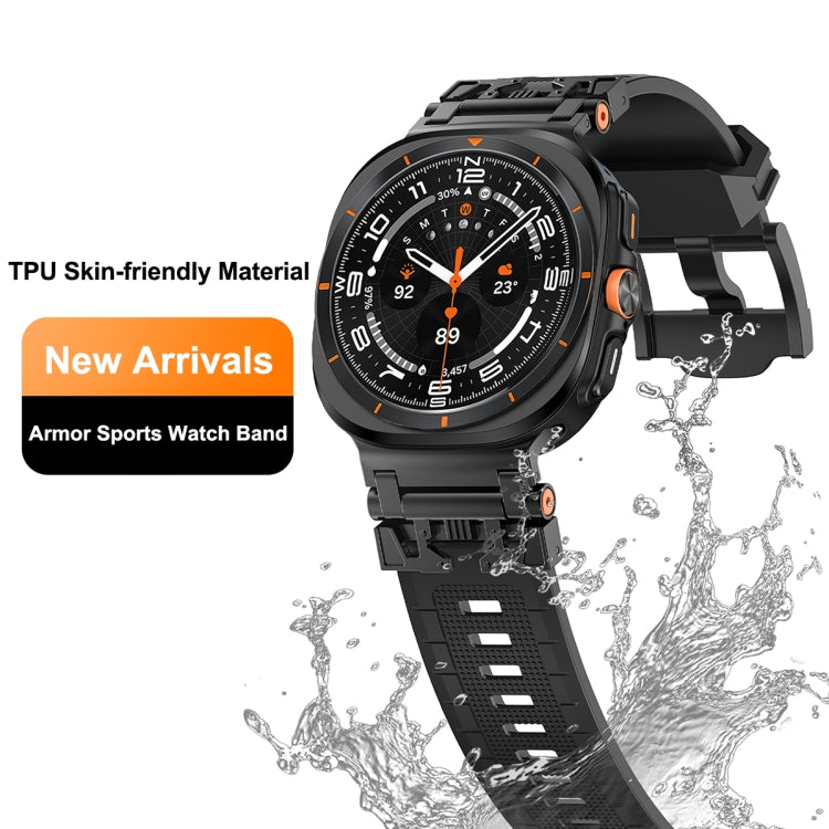 For Samsung Galaxy Watch UItra 47mm Armor TPU Sports Watch Band(Orange Silver) - free shipping - PMC TechLife - Order now!