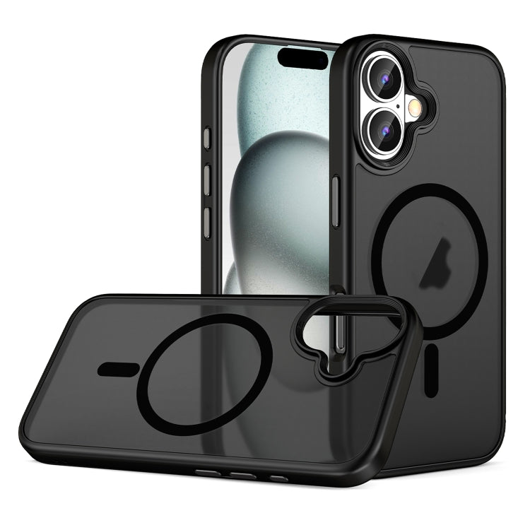 For iPhone 16 Skin Feel Frosted MagSafe Magnetic Phone Case(Transparent Black) - iPhone 16 Cases by PMC TechLife | Online Shopping South Africa | PMC TechLife | Buy Now Pay Later Mobicred