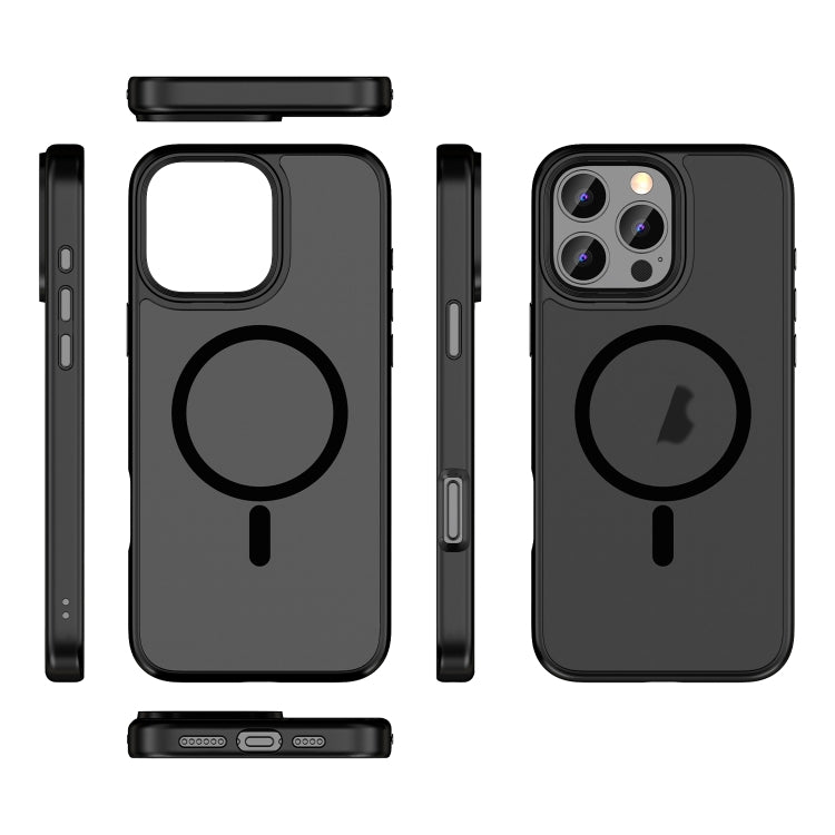 For iPhone 16 Skin Feel Frosted MagSafe Magnetic Phone Case(Transparent Black) - iPhone 16 Cases by PMC TechLife | Online Shopping South Africa | PMC TechLife | Buy Now Pay Later Mobicred
