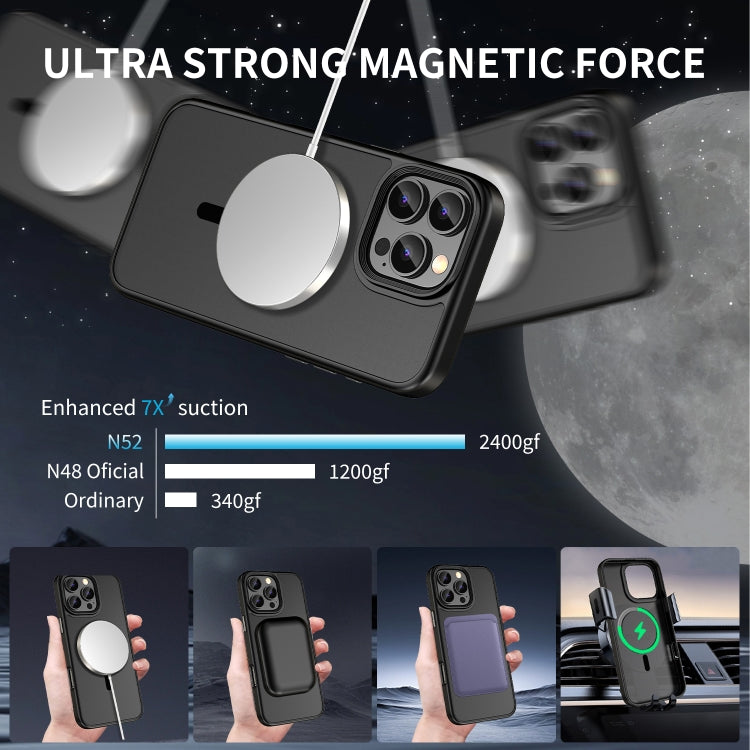 For iPhone 16 Pro Skin Feel Frosted MagSafe Magnetic Phone Case(Transparent Black) - iPhone 16 Pro Cases by PMC TechLife | Online Shopping South Africa | PMC TechLife | Buy Now Pay Later Mobicred
