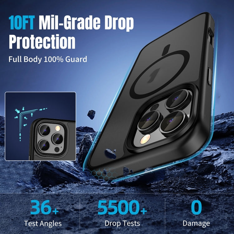 For iPhone 16 Skin Feel Frosted MagSafe Magnetic Phone Case(Transparent Black) - iPhone 16 Cases by PMC TechLife | Online Shopping South Africa | PMC TechLife | Buy Now Pay Later Mobicred