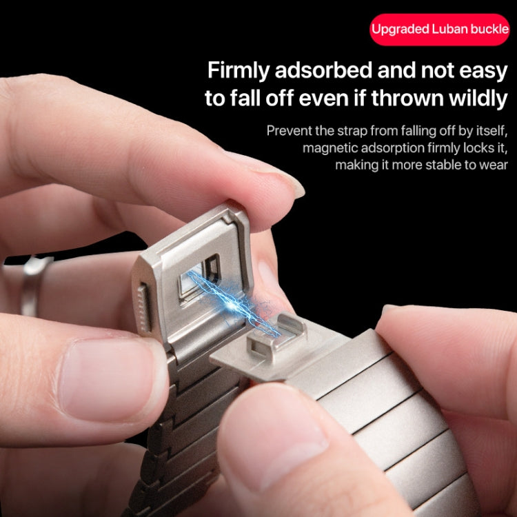 22mm One-bead Bamboo Magnetic Buckle Pure Titanium Watch Band(Silver) - free shipping - PMC TechLife - Order now!