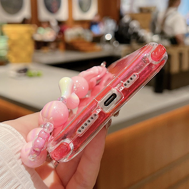 For iPhone 16 Pro Max TPU + PC + Glitter Sequins Full Coverage Phone Case with Bracelet(Yellow) - iPhone 16 Pro Max Cases by PMC TechLife | Online Shopping South Africa | PMC TechLife | Buy Now Pay Later Mobicred