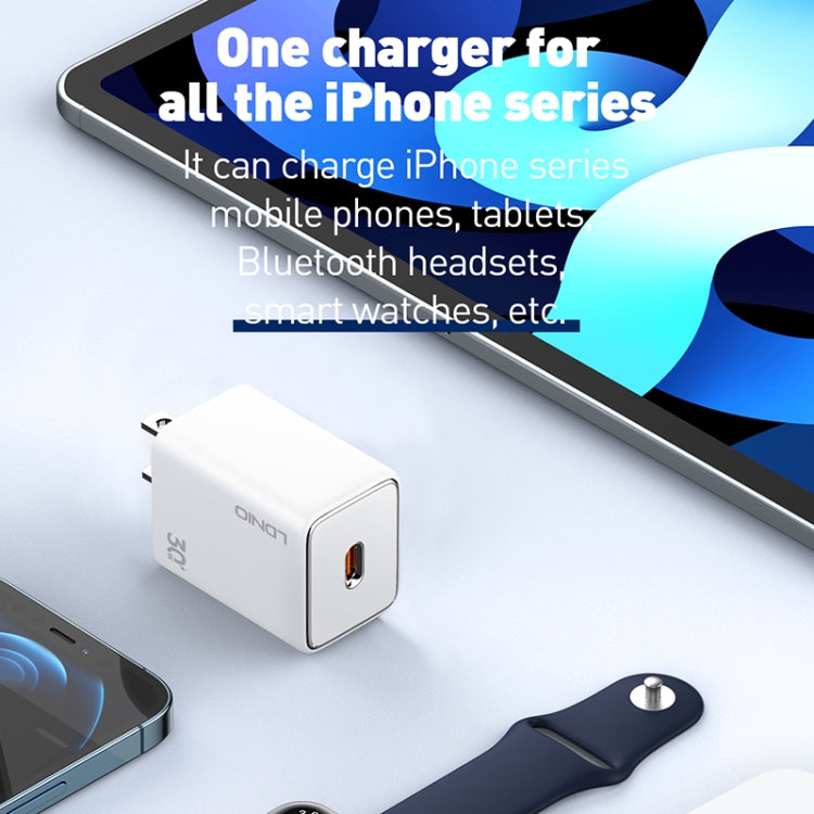 LDNIO A1508C PD30W USB-C / Type-C Fast Charger with 1m Type-C Cable(White) - USB Charger by LDNIO | Online Shopping South Africa | PMC TechLife | Buy Now Pay Later Mobicred