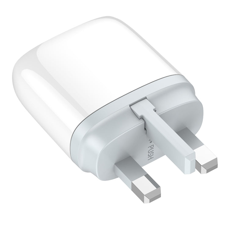 LDNIO Q229 QC3.0 / PD20W USB + Type-C Fast Charger with 1m Type-C to Type-C Cable, Plug Type:UK Plug(White) - free shipping - PMC TechLife - Order now!