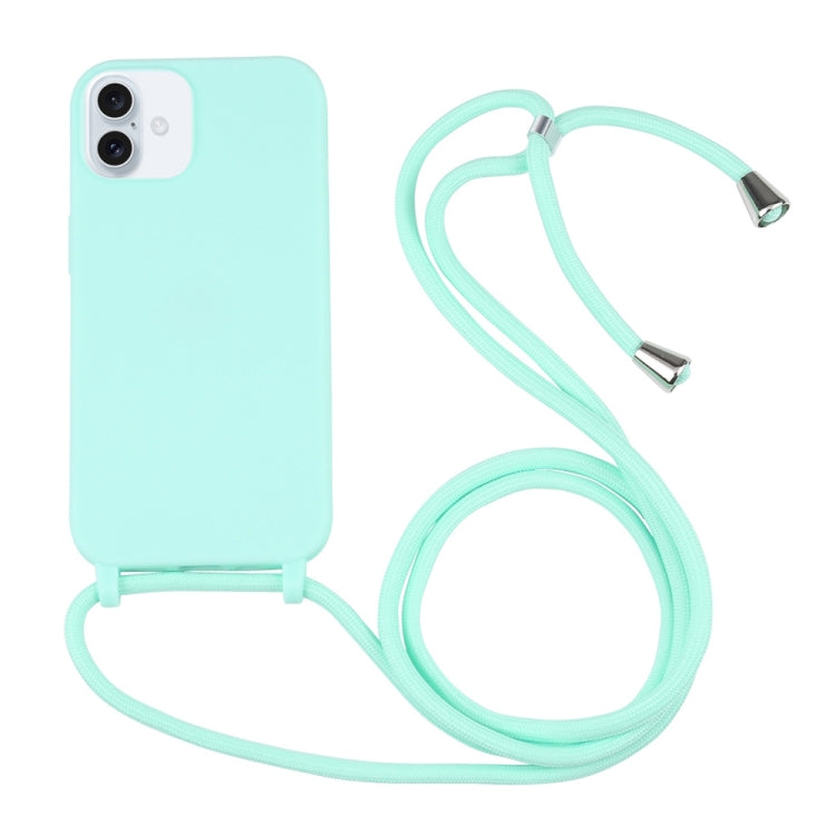 For iPhone 16 Candy Colors TPU Protective Phone Case with Lanyard(Mint Green) - iPhone 16 Cases by PMC TechLife | Online Shopping South Africa | PMC TechLife | Buy Now Pay Later Mobicred