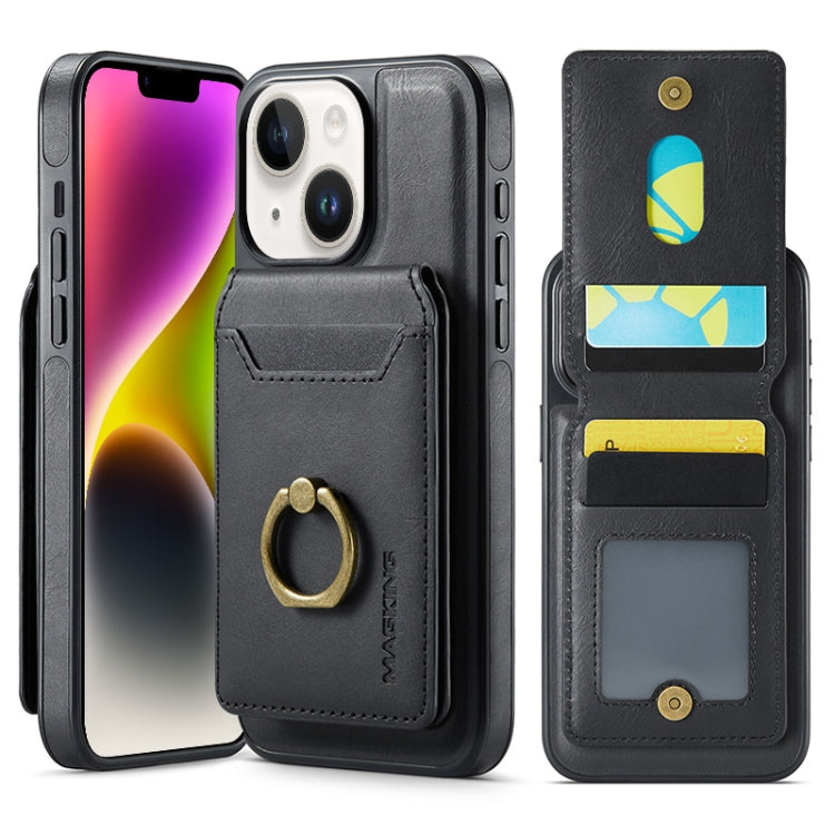 For iPhone 14 DG.MING K1 MagSafe Detachable Wallet RFID Back Cover Phone Case(Black) - free shipping - PMC Jewellery - Order now!
