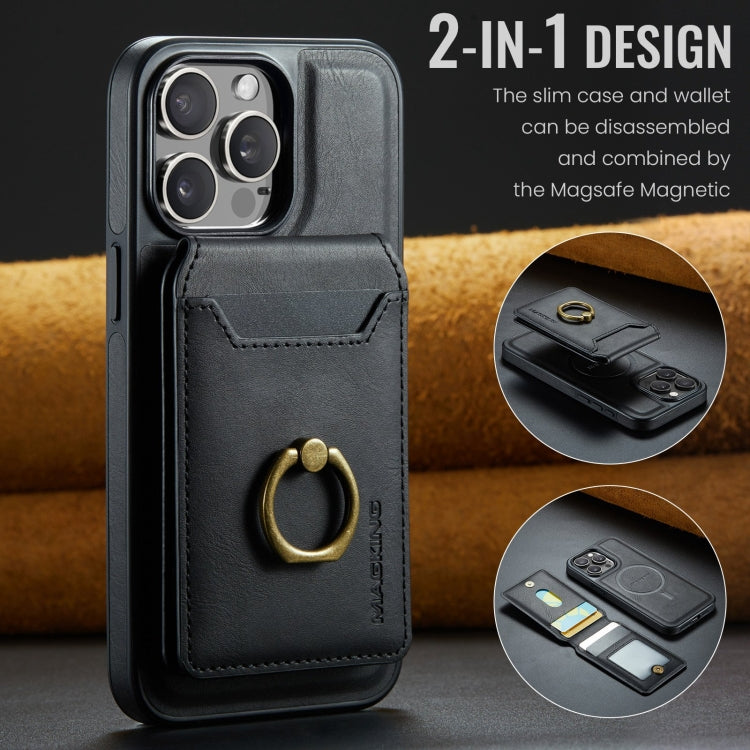 For iPhone 14 DG.MING K1 MagSafe Detachable Wallet RFID Back Cover Phone Case(Black) - free shipping - PMC Jewellery - Order now!