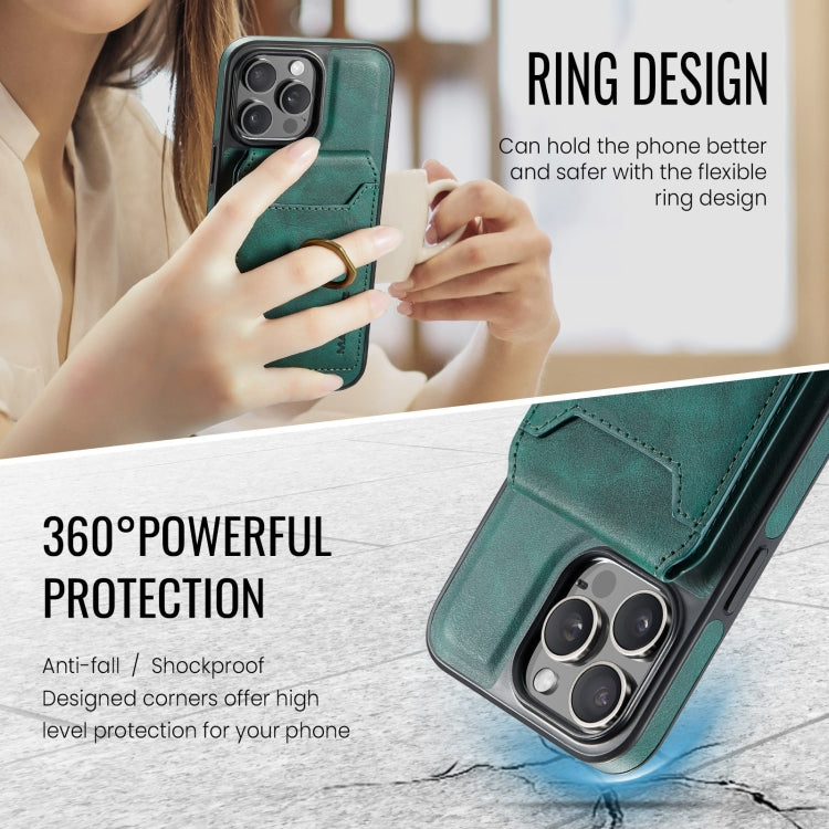 For iPhone 14 DG.MING K1 MagSafe Detachable Wallet RFID Back Cover Phone Case(Green) - free shipping - PMC Jewellery - Order now!