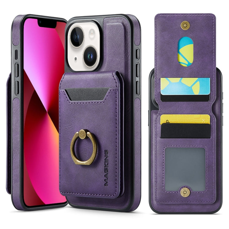 For iPhone 13 DG.MING K1 MagSafe Detachable Wallet RFID Back Cover Phone Case(Purple) - free shipping - PMC Jewellery - Order now!