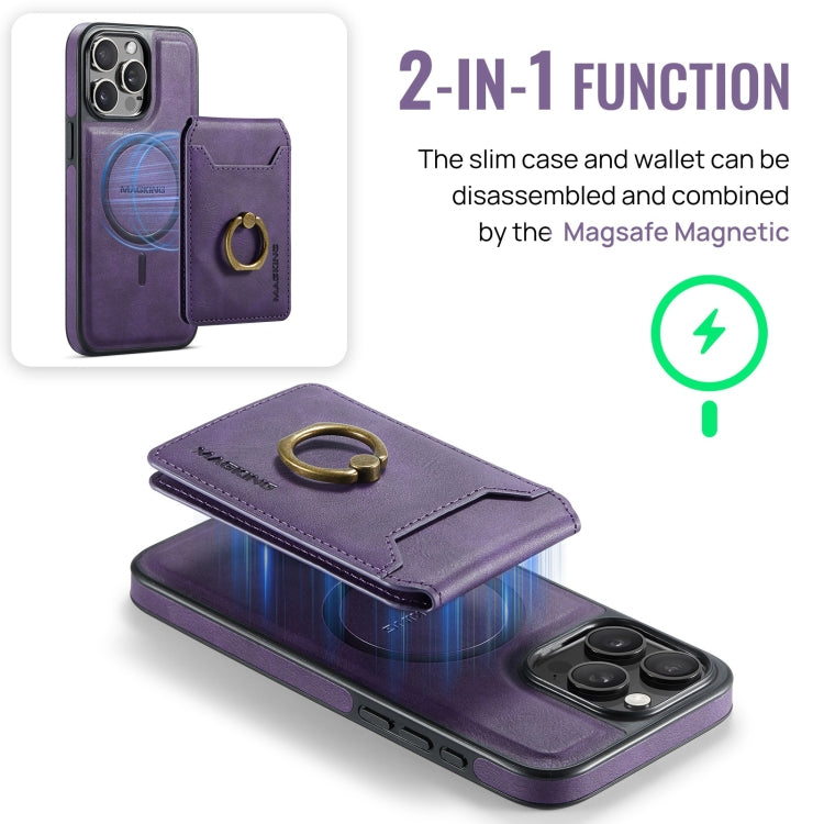 For iPhone 13 DG.MING K1 MagSafe Detachable Wallet RFID Back Cover Phone Case(Purple) - free shipping - PMC Jewellery - Order now!