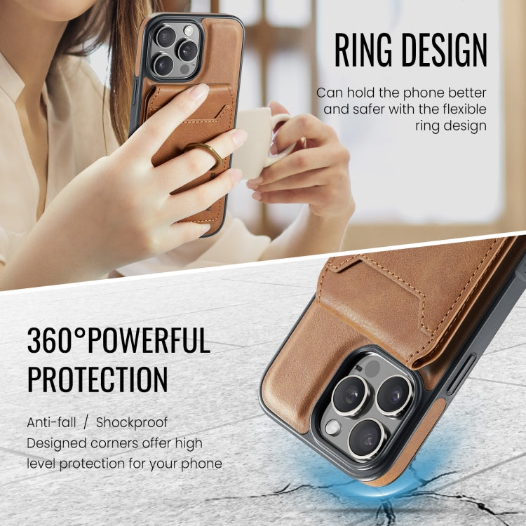 For iPhone 16 Pro MAGKING K1 MagSafe Detachable Wallet RFID Back Cover Phone Case(Brown) - free shipping - PMC Jewellery - Order now!