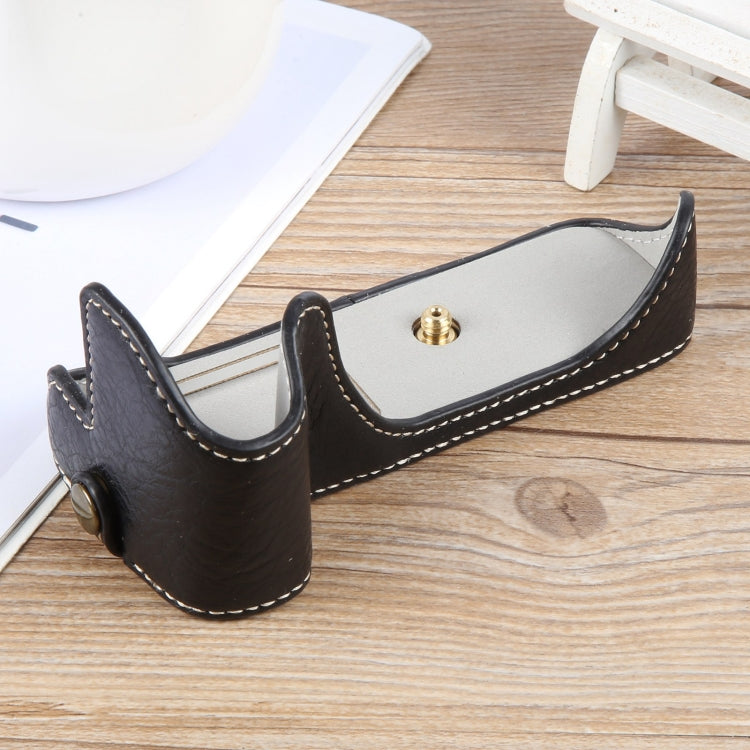 For Canon EOS 200D II / 200D Buffalo Texture PU Leather Camera Half Case Base(Black) - Half Case by PMC TechLife | Online Shopping South Africa | PMC TechLife | Buy Now Pay Later Mobicred