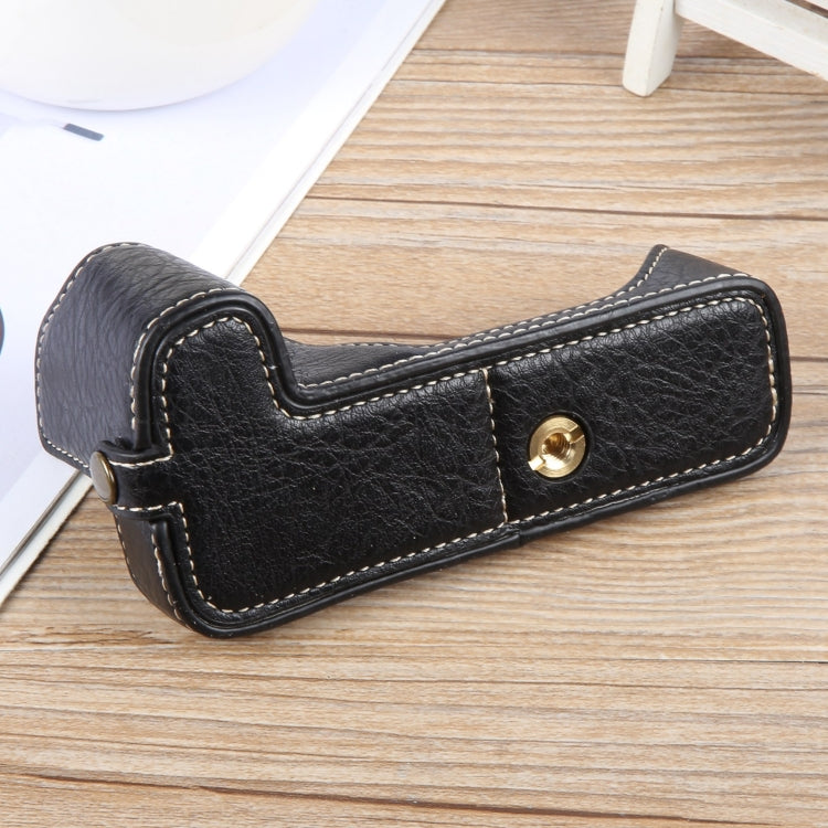 For Canon EOS 200D II / 200D Buffalo Texture PU Leather Camera Half Case Base(Black) - Half Case by PMC TechLife | Online Shopping South Africa | PMC TechLife | Buy Now Pay Later Mobicred