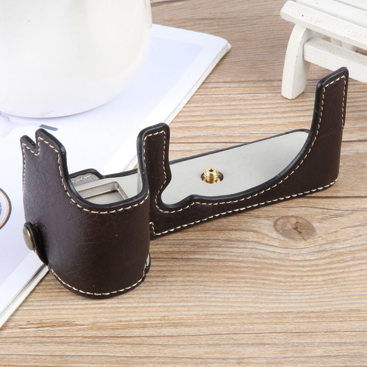 For FUJIFILM X-S20 Buffalo Texture PU Leather Camera Half Case Base(Dark Coffee) - Half Case by PMC TechLife | Online Shopping South Africa | PMC TechLife | Buy Now Pay Later Mobicred