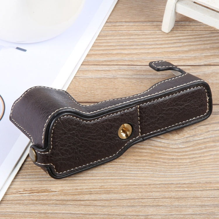 For FUJIFILM X-T1 Buffalo Texture PU Leather Camera Half Case Base(Dark Coffee) - Half Case by PMC TechLife | Online Shopping South Africa | PMC TechLife | Buy Now Pay Later Mobicred