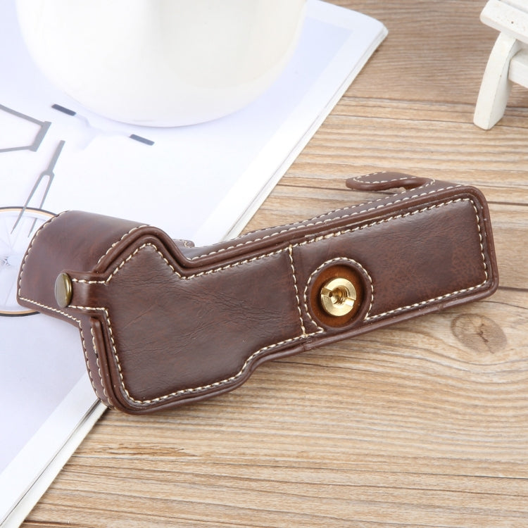 For FUJIFILM X-T5 Glossy PU Leather Camera Half Case Base(Coffee) - Half Case by PMC TechLife | Online Shopping South Africa | PMC TechLife | Buy Now Pay Later Mobicred