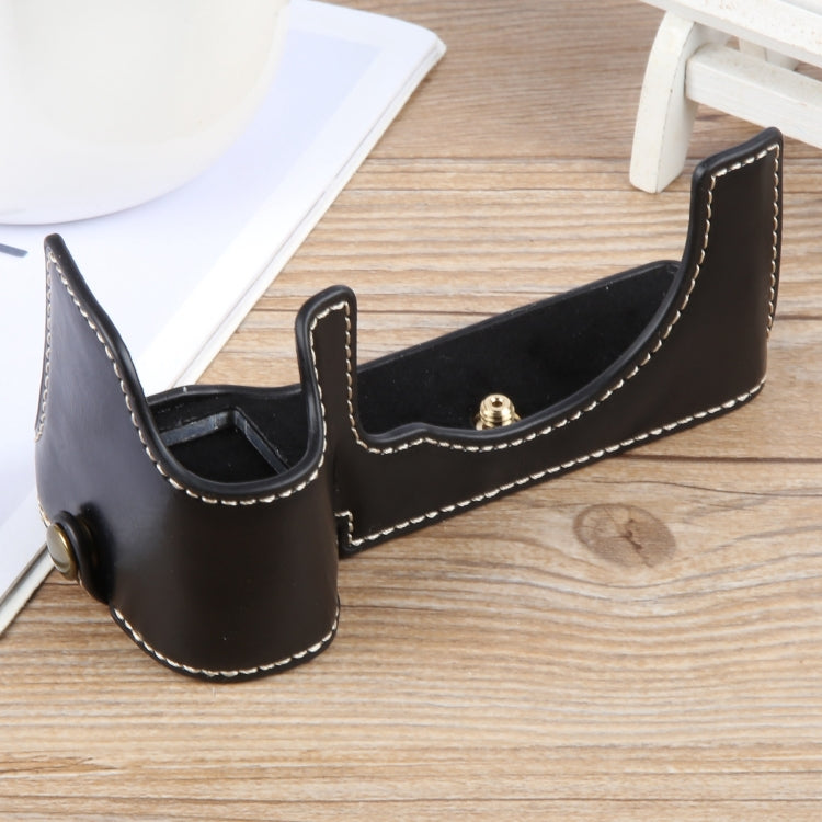 For Sony ILCE-7CM2 / Alpha 7C II Glossy PU Leather Camera Half Case Base(Black) - Half Case by PMC TechLife | Online Shopping South Africa | PMC TechLife | Buy Now Pay Later Mobicred