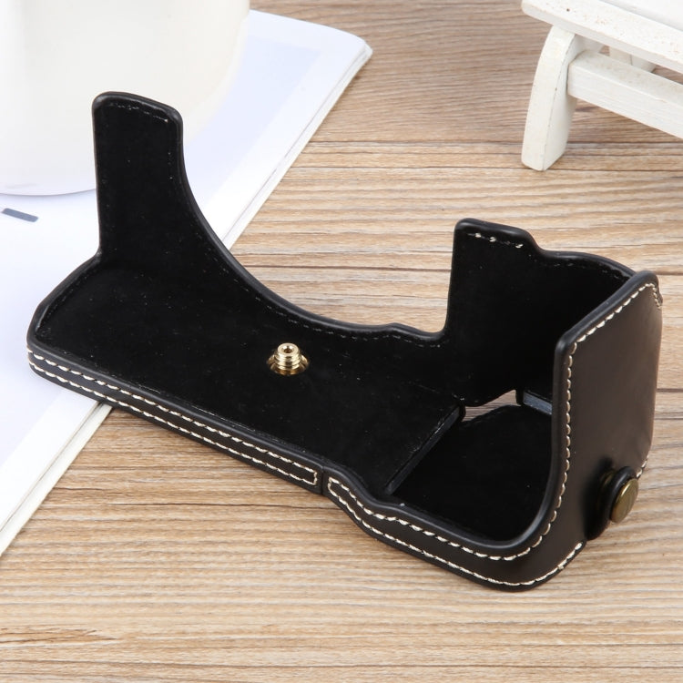 For Sony ILCE-7CM2 / Alpha 7C II Glossy PU Leather Camera Half Case Base(Black) - Half Case by PMC TechLife | Online Shopping South Africa | PMC TechLife | Buy Now Pay Later Mobicred