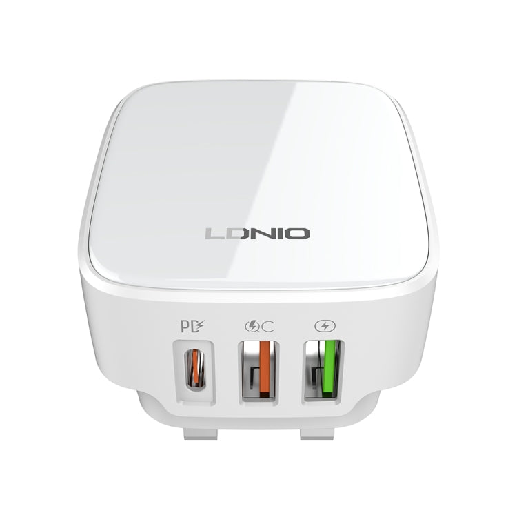 LDNIO Q334 32W Type-C + Dual USB Port Charger with 1m USB-C / Type-C to USB-C / Type-C Data Cable, Plug Type:UK Plug(White) - free shipping - PMC Jewellery - Order now!