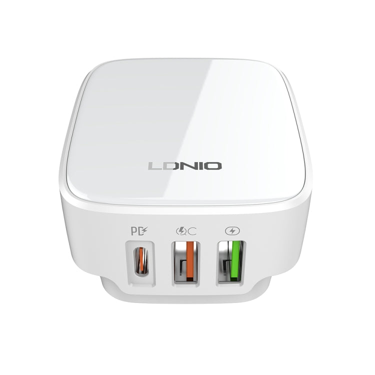 LDNIO Q334 32W Type-C + Dual USB Port Charger with 1m USB-C / Type-C to USB-C / Type-C Data Cable, Plug Type:US Plug(White) - free shipping - PMC Jewellery - Order now!