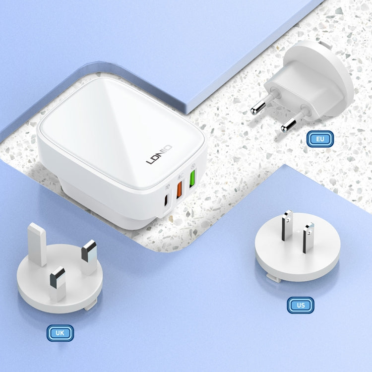 LDNIO Q334 32W Type-C + Dual USB Port Charger with 1m USB-C / Type-C to USB-C / Type-C Data Cable, Plug Type:US Plug(Black) - free shipping - PMC Jewellery - Order now!
