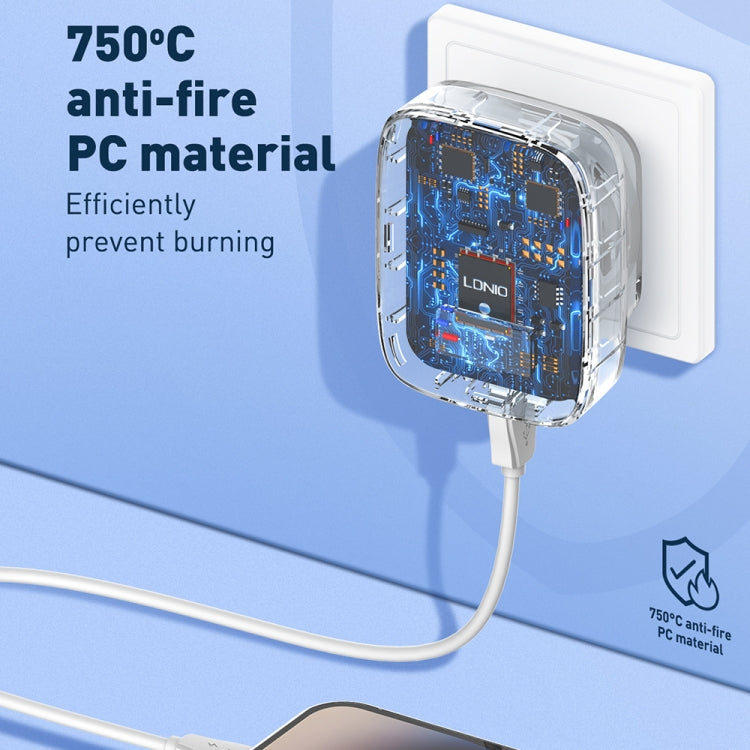 LDNIO Q334 32W Type-C + Dual USB Port Charger with 1m USB-C / Type-C to USB-C / Type-C Data Cable, Plug Type:US Plug(White) - free shipping - PMC Jewellery - Order now!