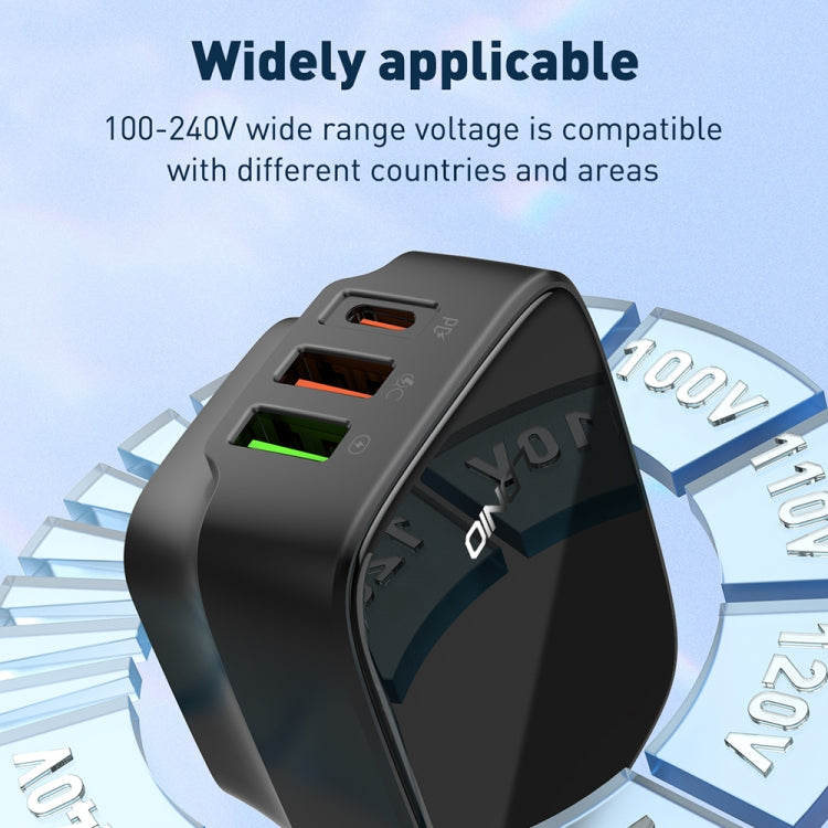 LDNIO Q334 32W Type-C + Dual USB Port Charger with 1m USB-C / Type-C to USB-C / Type-C Data Cable, Plug Type:US Plug(Black) - free shipping - PMC Jewellery - Order now!