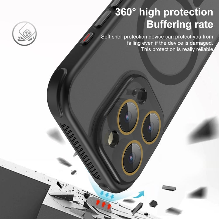 For iPhone 16 Hardware Side Cooling Skin Feel Frosted MagSafe Magnetic Phone Case with Lens Film(Black) - iPhone 16 Cases by PMC TechLife | Online Shopping South Africa | PMC TechLife | Buy Now Pay Later Mobicred