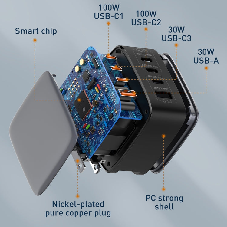 LDNIO Q408 100W GaN USB+3 USB-C / Type-C Interface Charger with 1m 100W USB-C / Type-C to USB-C / Type-C Data Cable, Plug Type:UK Plug(White) - free shipping - PMC Jewellery - Order now!