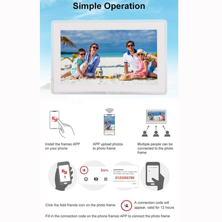 15.6 inch IPS Screen Digital Cloud Photo Frame Wall Mounted LED Advertising Machine, Plug Type:AU Plug(White) - 15 inch Above by PMC TechLife | Online Shopping South Africa | PMC TechLife | Buy Now Pay Later Mobicred