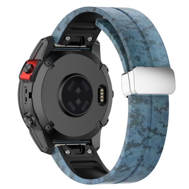 For Garmin Fenix 7X Magnetic Folding Silver Buckle Color Printed Silicone Watch Band(Mosaic) - free shipping - PMC TechLife - Order now!