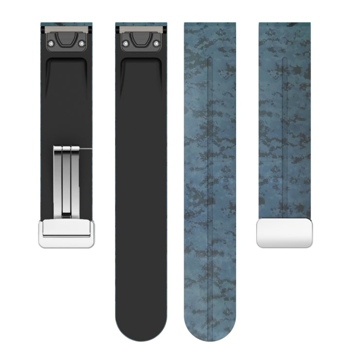 For Garmin Fenix 7X Magnetic Folding Silver Buckle Color Printed Silicone Watch Band(Mosaic) - free shipping - PMC TechLife - Order now!