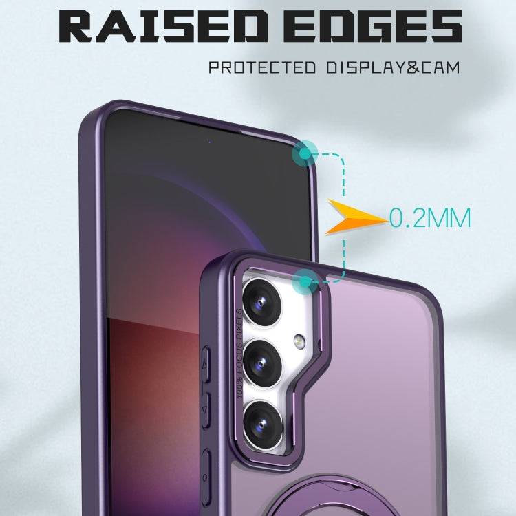 For Samsung Galaxy S24+ 5G Wing Series MagSafe Magnetic Ring Holder Phone Case(Dark Purple) - free shipping - PMC Jewellery - Order now!