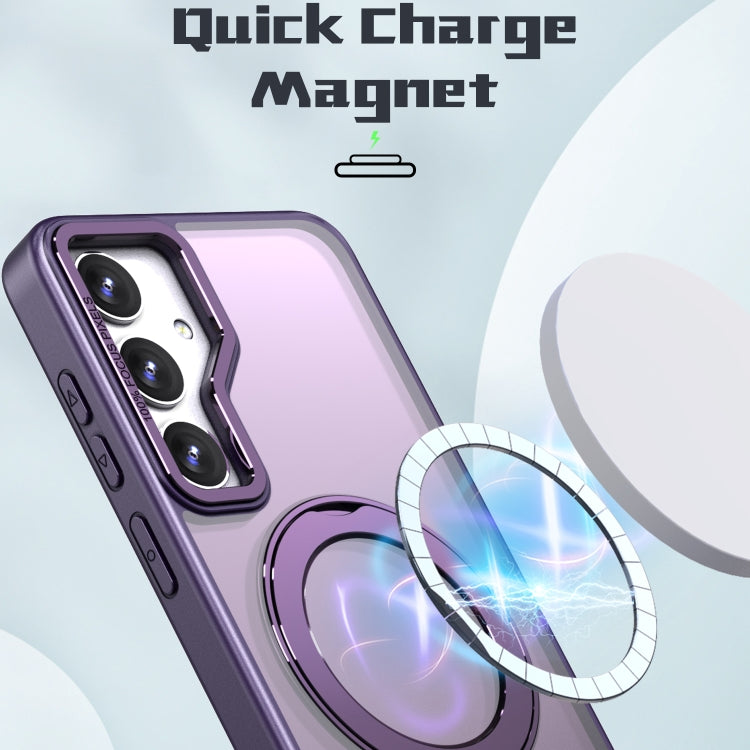 For Samsung Galaxy S24 5G Wing Series MagSafe Magnetic Ring Holder Phone Case(Dark Purple) - free shipping - PMC Jewellery - Order now!
