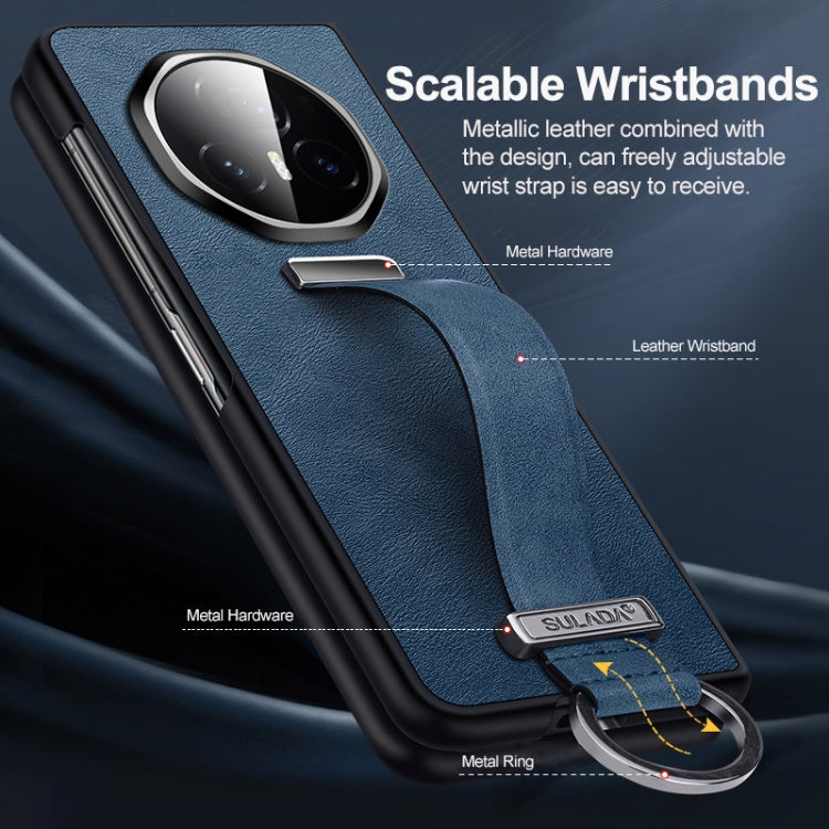 For Honor Magic Vs3 SULADA PC + Leather Texture Skin Feel Shockproof Phone Case(Red) - Honor Cases by SULADA | Online Shopping South Africa | PMC TechLife | Buy Now Pay Later Mobicred