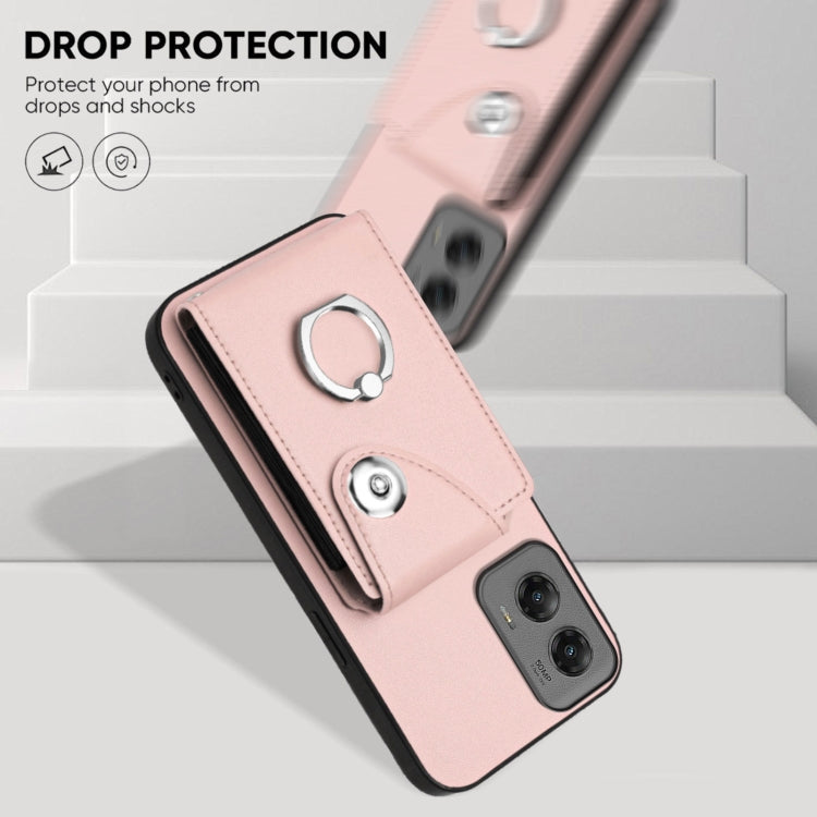 For Motorola Moto G Stylus 5G 2024 Organ Card Bag Ring Holder Phone Case(Pink) - Motorola Cases by PMC Jewellery | Online Shopping South Africa | PMC Jewellery | Buy Now Pay Later Mobicred