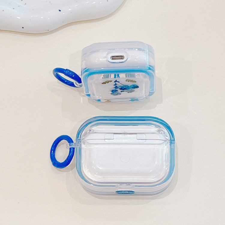For AirPods 3 Glitter Starry Epoxy Dried Flowers Earbuds Box TPU Case(Light Blue) - For AirPods 3 by PMC Jewellery | Online Shopping South Africa | PMC Jewellery | Buy Now Pay Later Mobicred