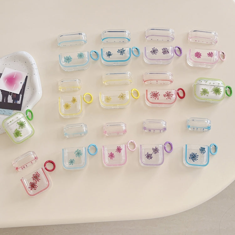 For AirPods 3 Glitter Snowflake Epoxy Dried Flowers Earbuds Box TPU Case(Purple) - For AirPods 3 by PMC Jewellery | Online Shopping South Africa | PMC Jewellery | Buy Now Pay Later Mobicred