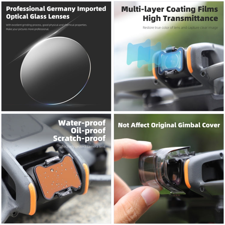 For DJI Avata 2 Sunnylife Camera Lens Filter, Filter:ND128 - free shipping - PMC TechLife - Order now!