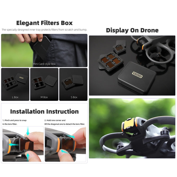 For DJI Avata 2 Sunnylife Camera Lens Filter, Filter:ND8 - free shipping - PMC TechLife - Order now!