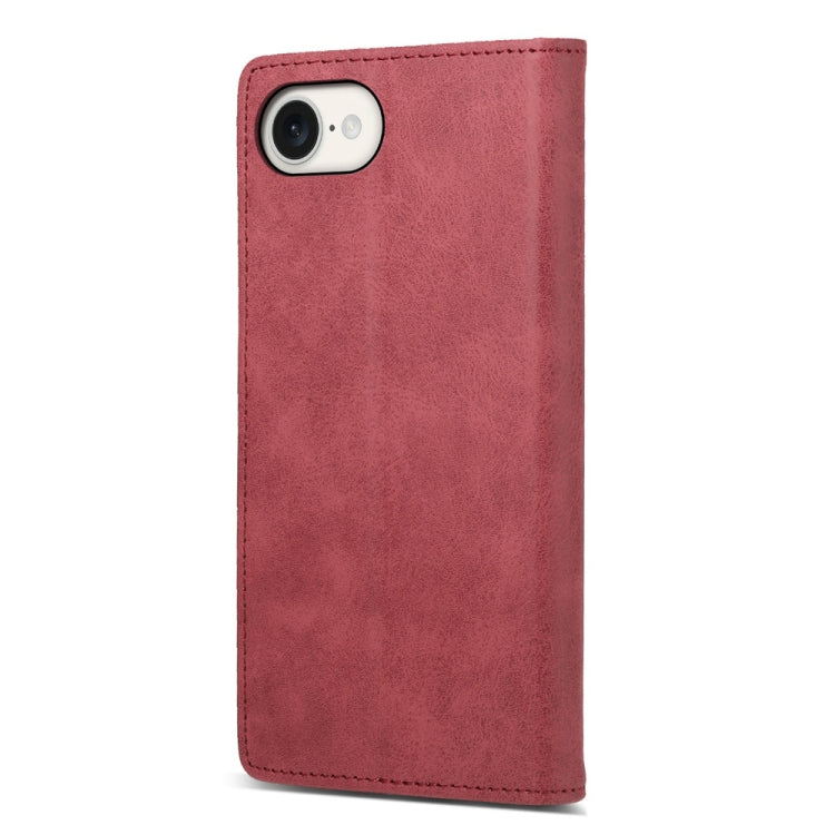 For iPhone 16e Business Solid Color Magnetic RFID Leather Phone Case(Red) - iPhone 16e Cases by PMC TechLife | Online Shopping South Africa | PMC TechLife | Buy Now Pay Later Mobicred