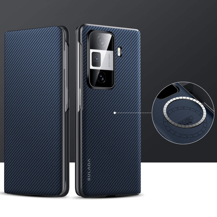 For Honor Magic Vs3 SULADA Kevlar 600D Texture Smart Window Leather Phone Case(Blue) - free shipping - PMC TechLife - Order now!